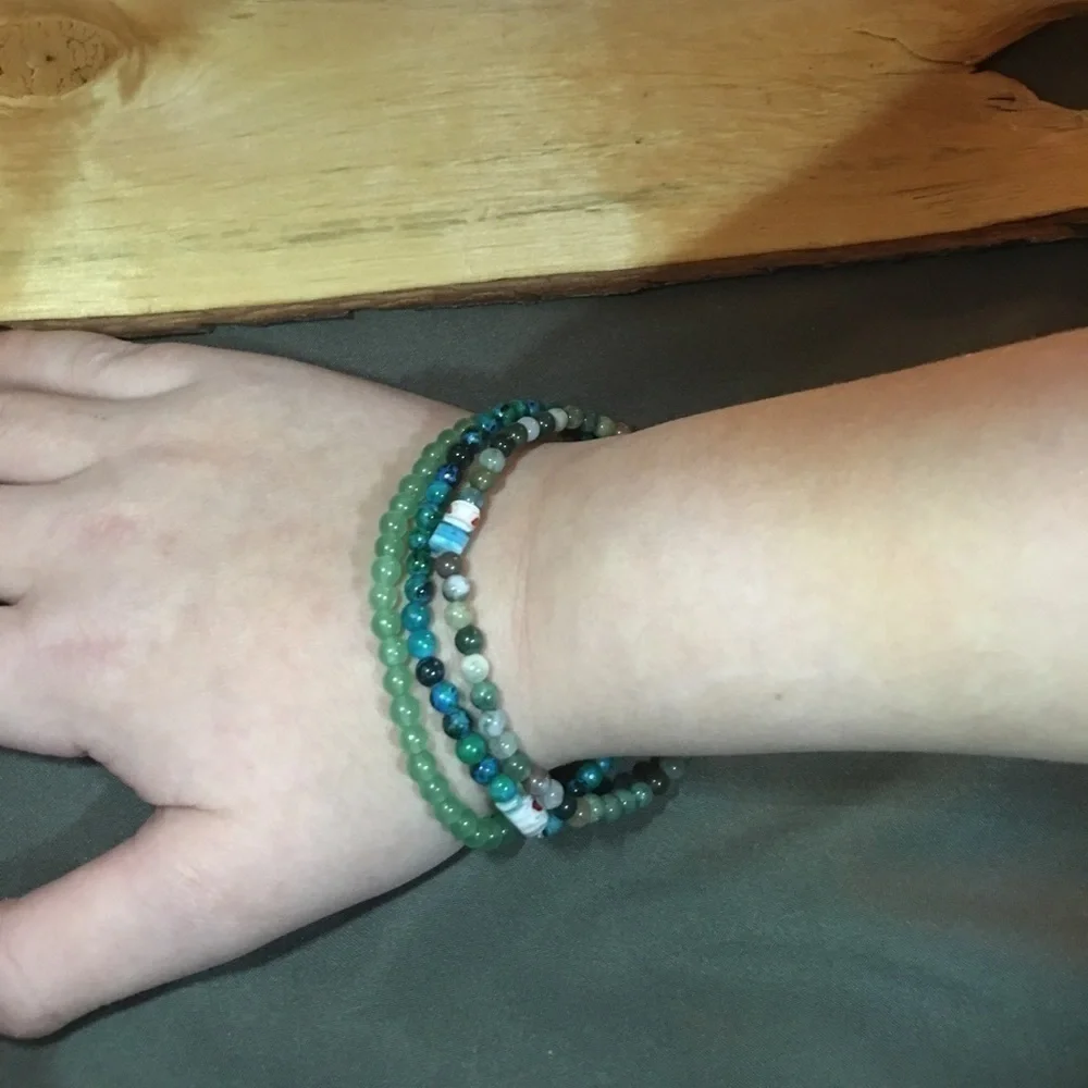 ❇️💚fancy jasper semiprecious mini bracelet